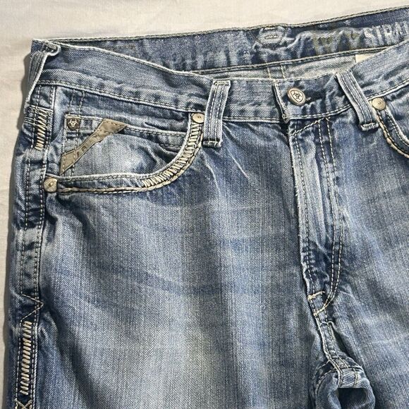 Ariat M5 Gambler Slim Straight Jeans Mens 34x30 Medium Wash 100% Cotton - Picture 4 of 15